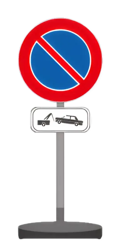 Cartello Divieto di Sosta Base Gomma