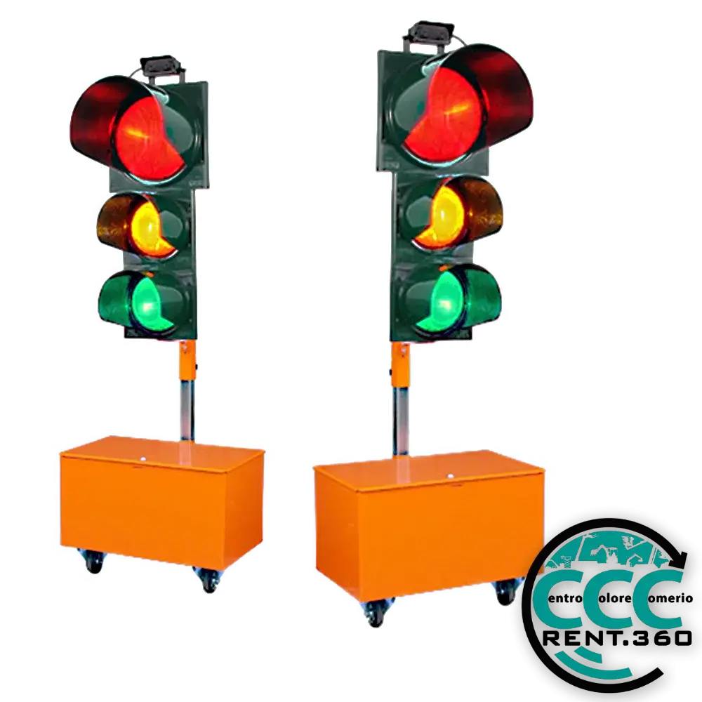 Coppia di semafori a batteria