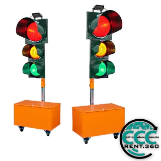 Coppia di semafori a batteria