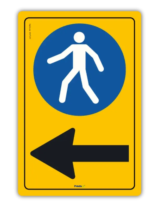 Cartello obbligo passaggio pedoni SX