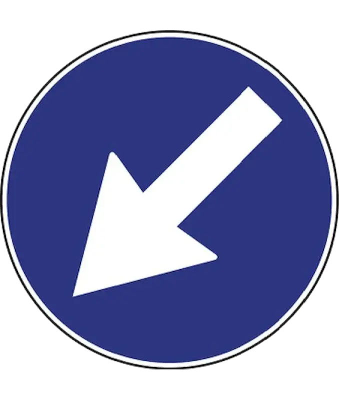 Cartello Freccia Blu Obbligo Passaggio